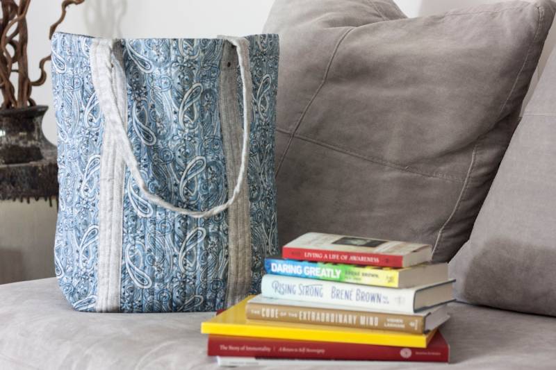 Paisley+Hellgraue Wiederverwendbare Tasche/Oversized Bag Tragetasche - Fair Trade Handgemacht Geschenke Für Mama von MadewithaPurpose16