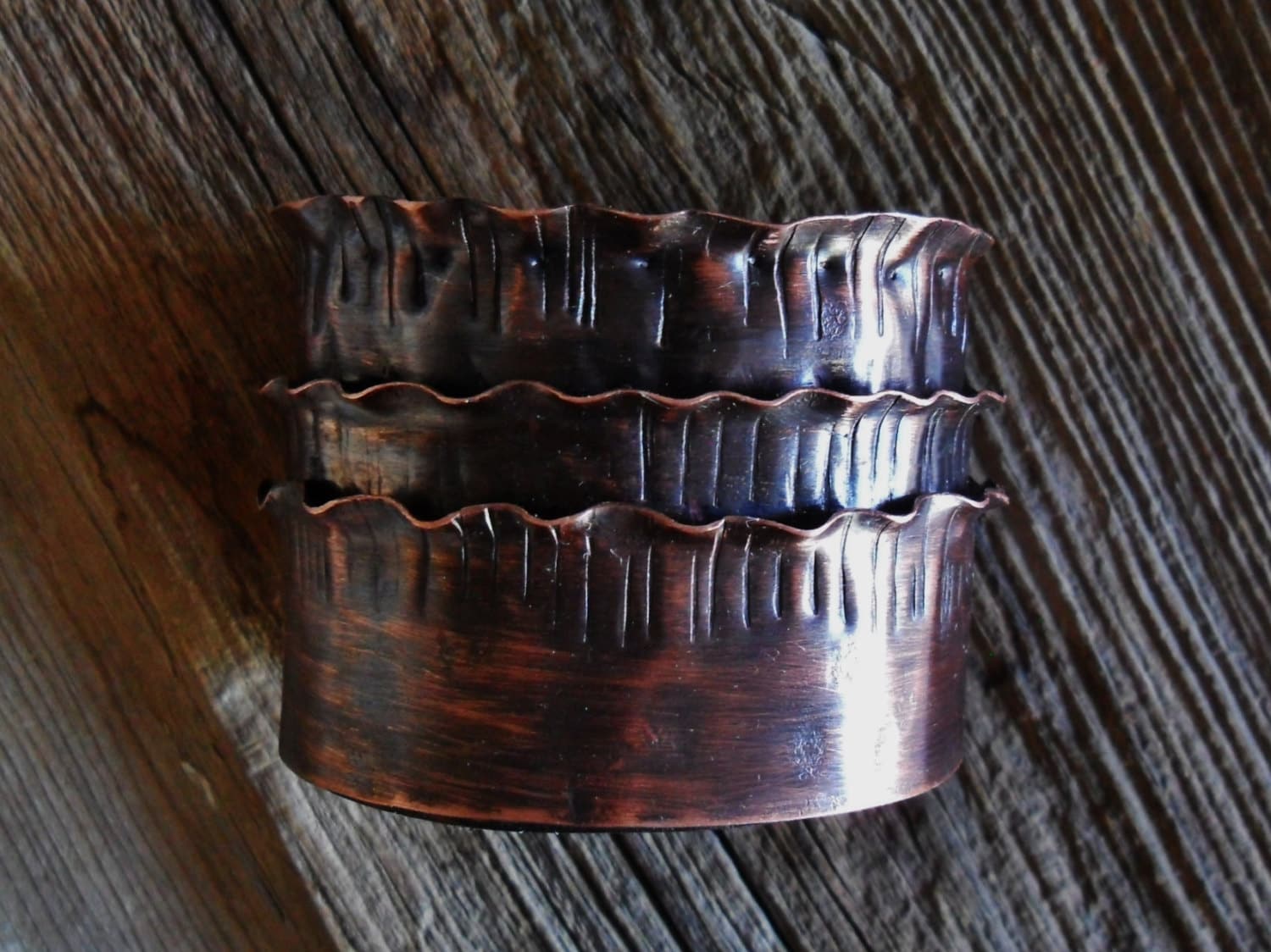Kupfer Manschette Armband, Mens Original Metall Armband von MadiJAXmetals