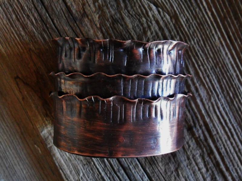 Kupfer Manschette Armband, Mens Original Metall Armband von MadiJAXmetals