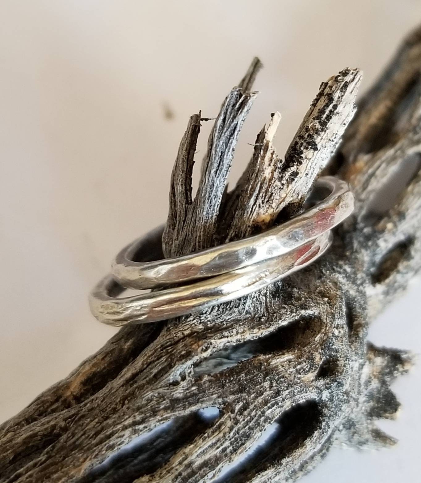 Ring Holzmaserung, Sterling Silber Ring, Stapelbarer Dünner Damen Und Herren Kupfer von MadiJAXmetals
