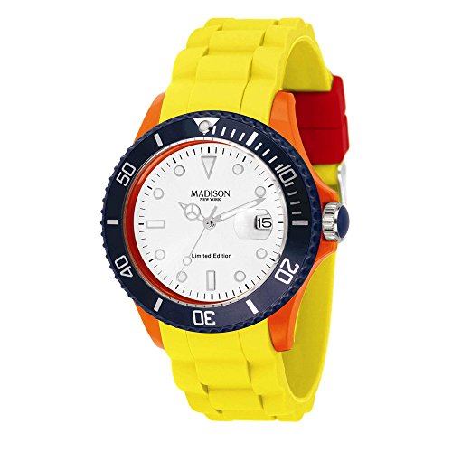 Madison Unisex Datum klassisch Quarz Uhr mit Gummi Armband U4484C Madison Unisex Datum klassisch Quarz Uhr mit Gummi Armband U4484C von MADISON NEW YORK