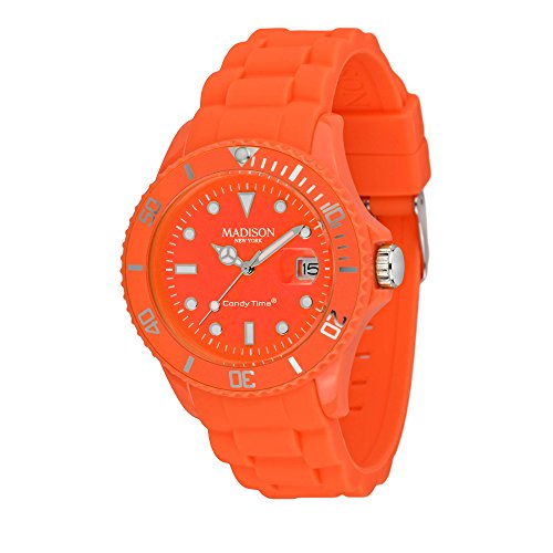 Madison Unisex Datum klassisch Quarz Uhr mit Gummi Armband U4503-51 von MADISON NEW YORK