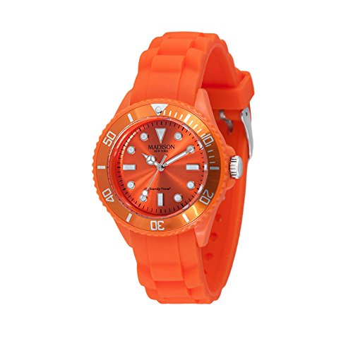 Madison New York Unisex Analog Quarz Uhr mit Silikon Armband L4167-04/3 von MADISON NEW YORK