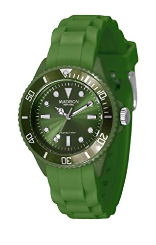 Madison New York Unisex Analog Quarz Uhr mit Silikon Armband L4167-18/3 von MADISON NEW YORK