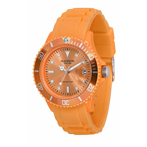 Pastell Orange Madison New York Candy Time Unisex ArmbanduhrOrange von MADISON NEW YORK