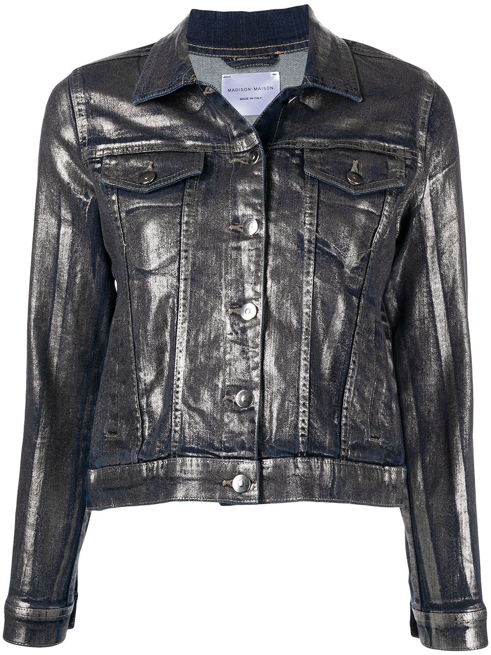 Madison.Maison Jeansjacke im Metallic-Look - Silber von Madison.Maison