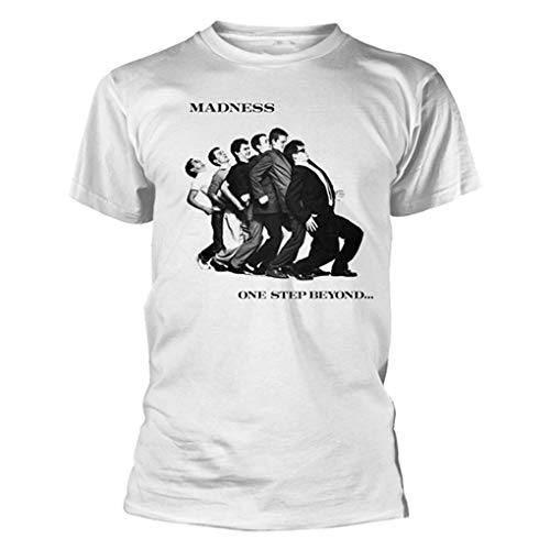 Madness Offizielles T-Shirt Ska Album Cover 'One Step Beyond' weiß Gr. XXL, weiß von Madness