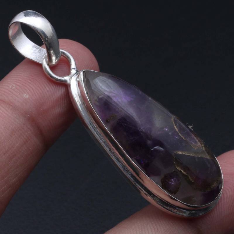 Amethyst Anhänger, Edelstein Schmuck Frau Halskette Anhänger Geschenk Für Sie Sterling Versilbert Mädchen Xy1230 von MadonnaJewellery