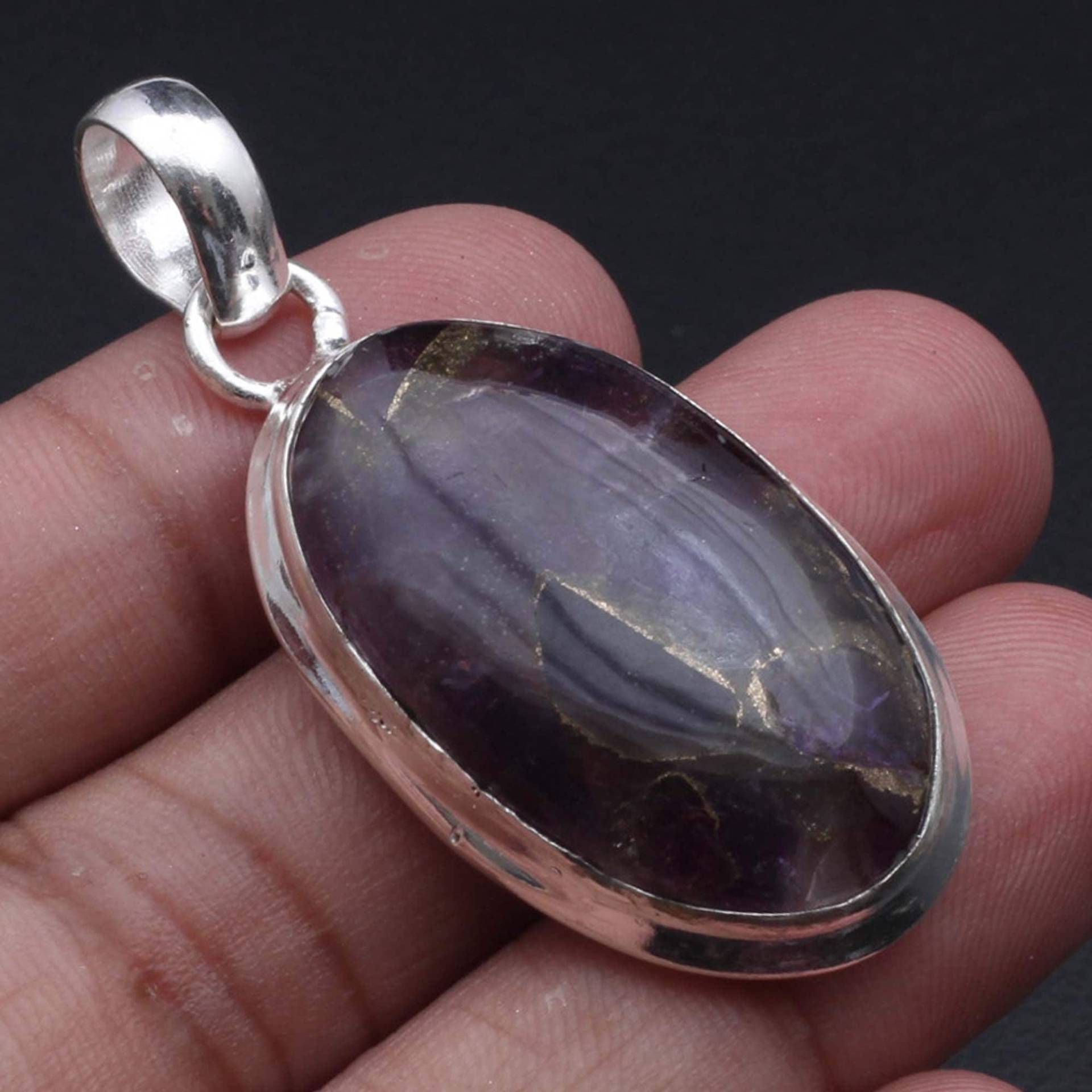 Amethyst Anhänger, Edelstein Schmuck Frau Halskette Anhänger Geschenk Für Sie Sterling Versilbert Mädchen Xy937 von MadonnaJewellery