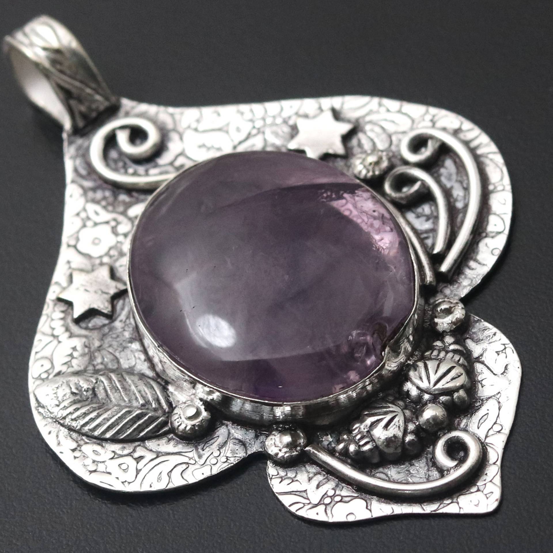 Amethyst Anhänger Edelstein Antik Stil Geschenk Für Sie Sterling Versilbert Schmuck Ihn von MadonnaJewellery