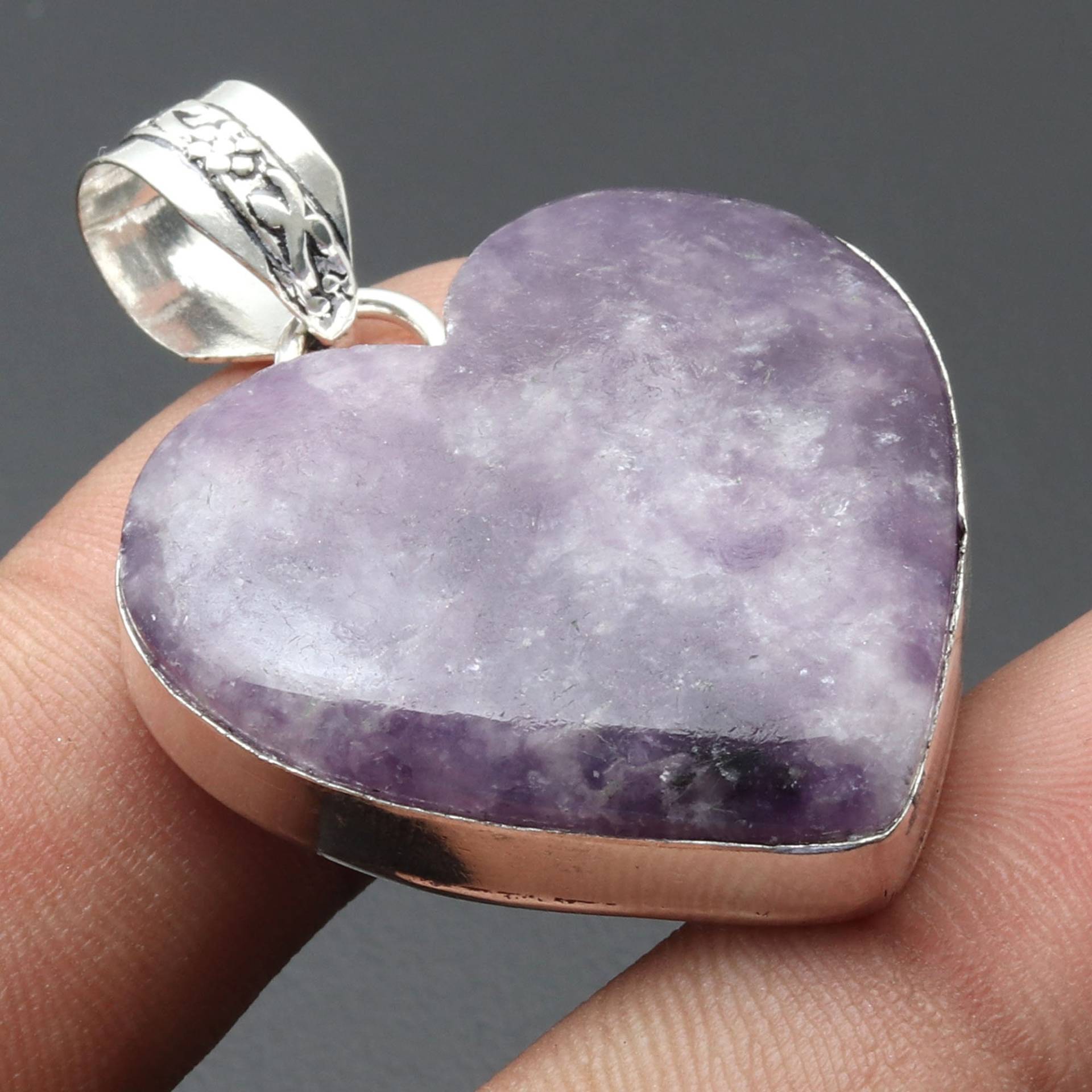 Amethyst Anhänger Edelstein Schmuck Halskette Herz Geschenk Für Sie Sterling Versilbert Ihn Xy2305 von MadonnaJewellery