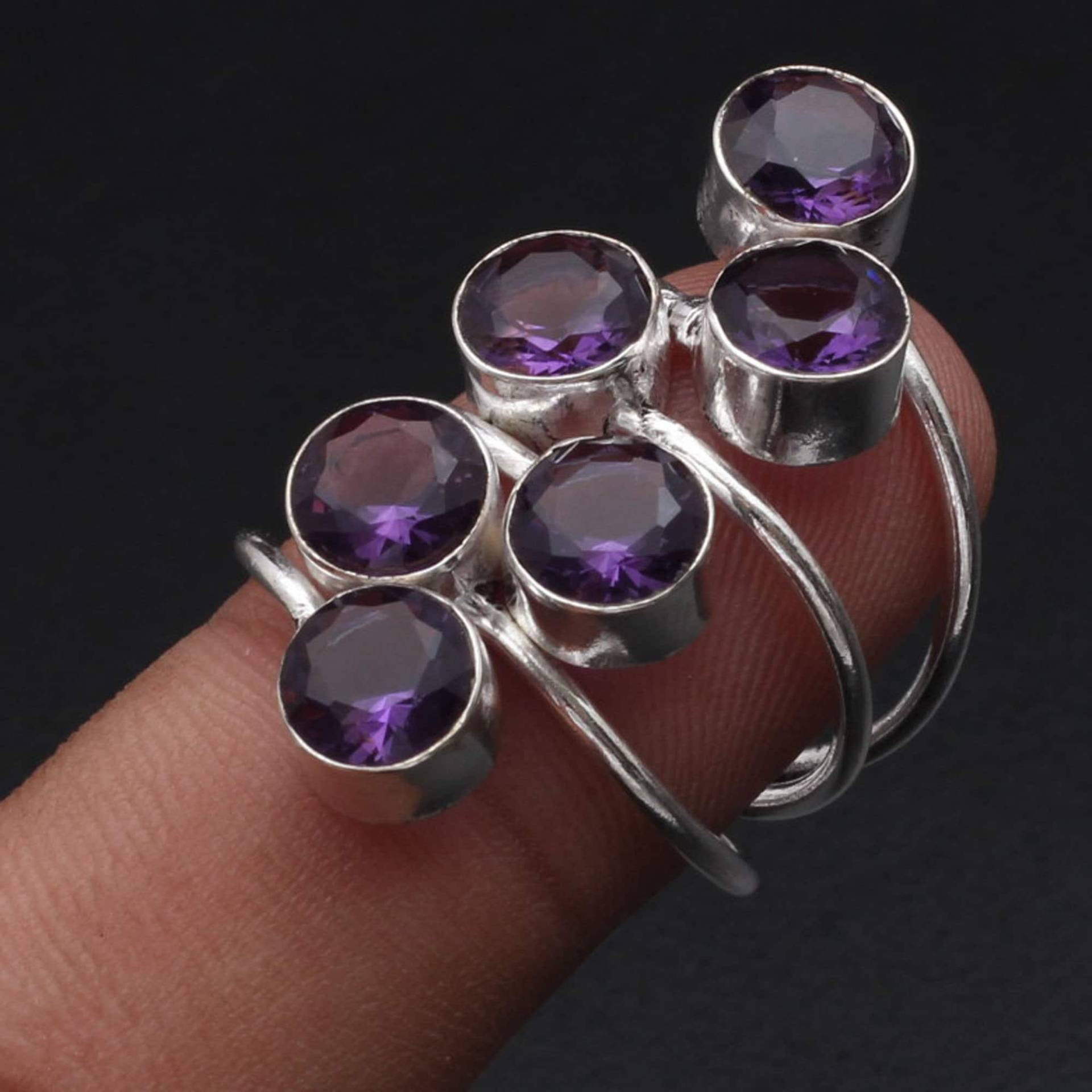 Amethyst Edelstein Handgemacht Ring Geschenk Für Ihn 925 Sterling Versilbert Schmuck Sie Xy1363 von MadonnaJewellery