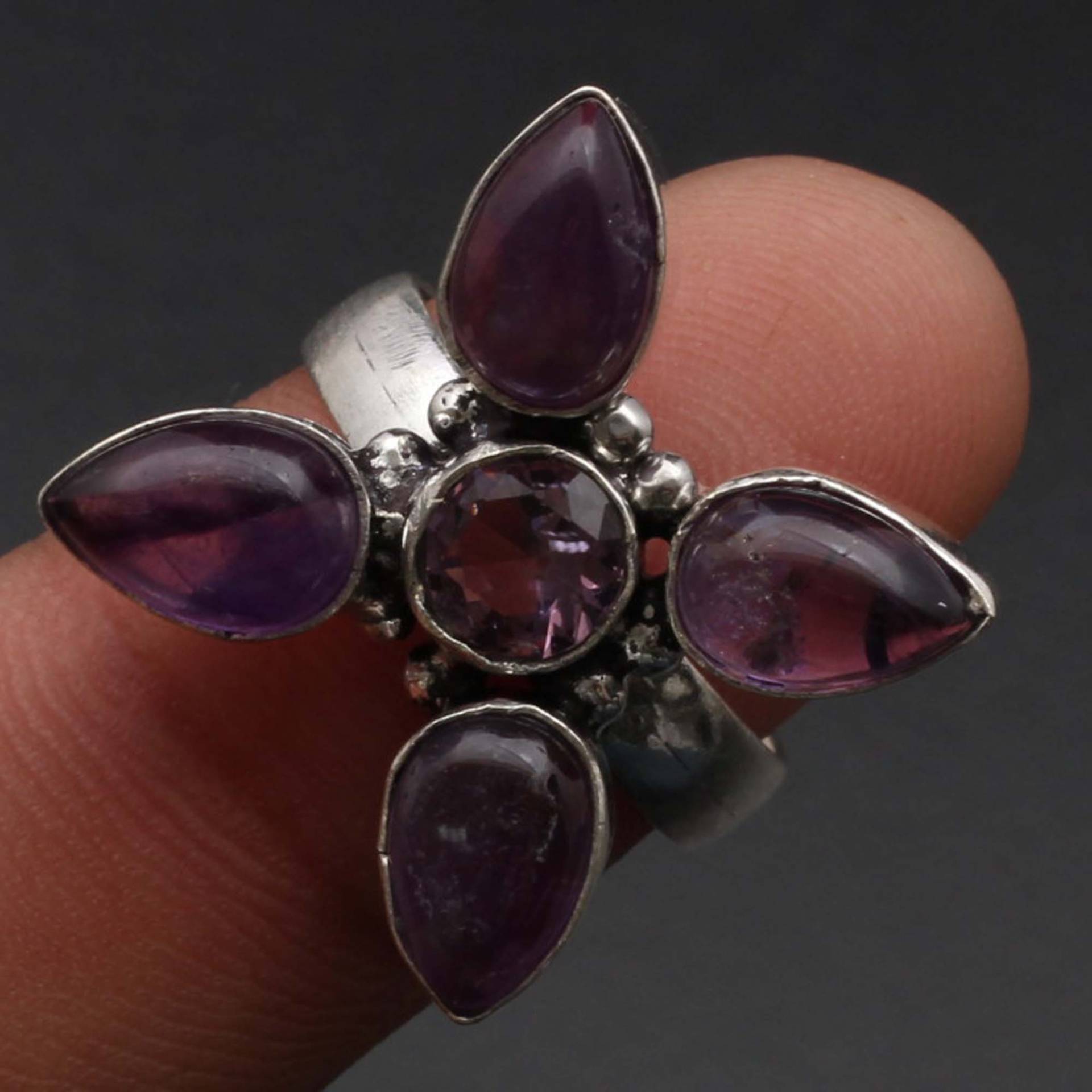 Amethyst Edelstein Handgemacht Ring Geschenk Für Ihn 925 Sterling Versilbert Schmuck Sie Xy793 von MadonnaJewellery