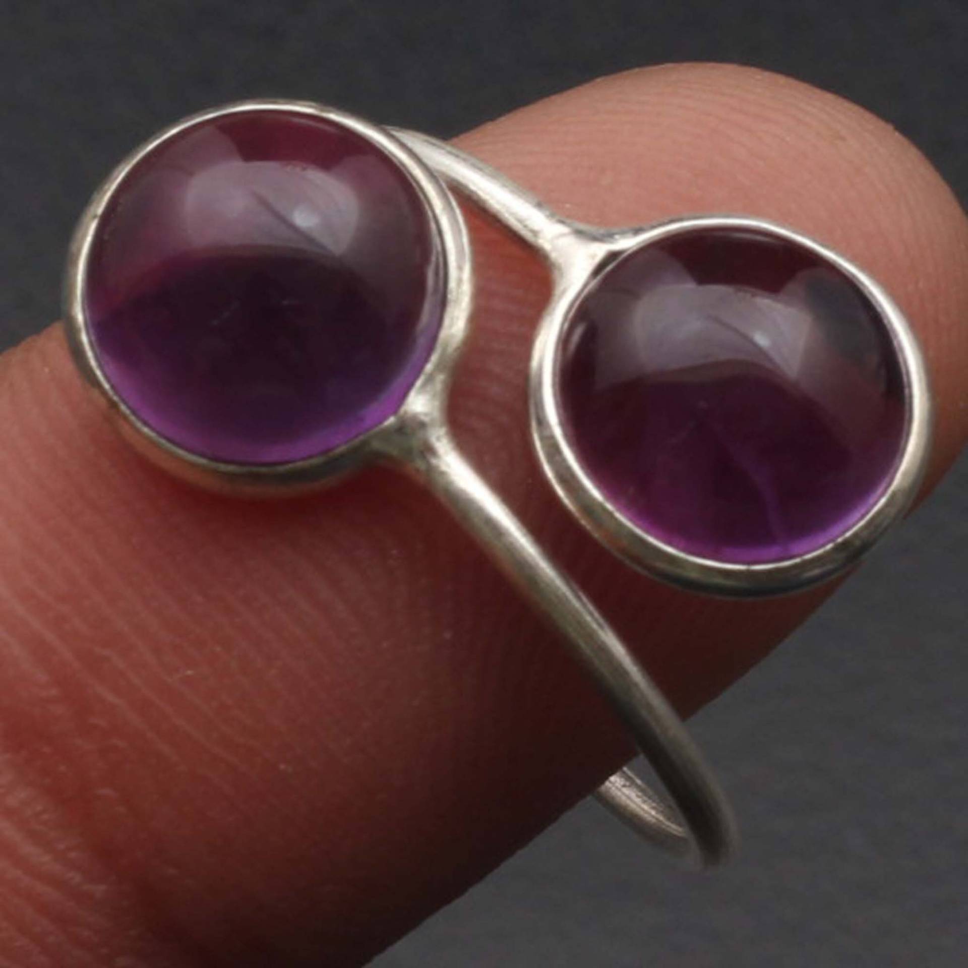 Amethyst Edelstein Handgemacht Ring Verstellbar Geschenk Für Ihn 925 Sterling Versilbert Schmuck Sie Xy799 von MadonnaJewellery