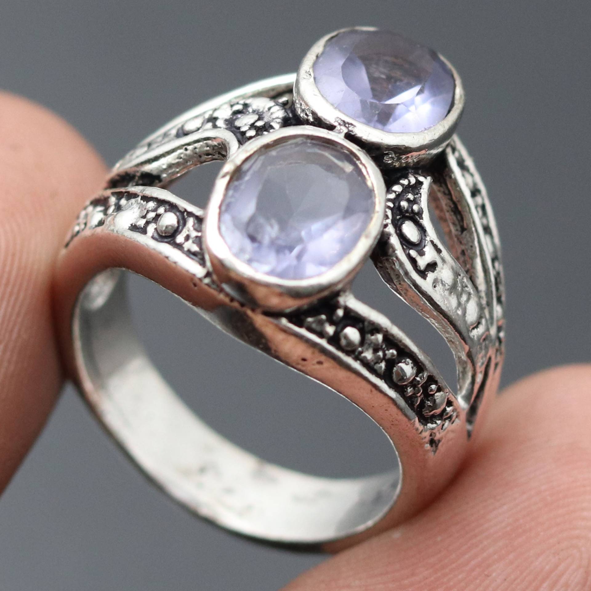 Amethyst Edelstein Ring Schmuck Geschenk Für Ihn Unikat Stil Sterling Silber Vergoldet Sie Mode Style von MadonnaJewellery