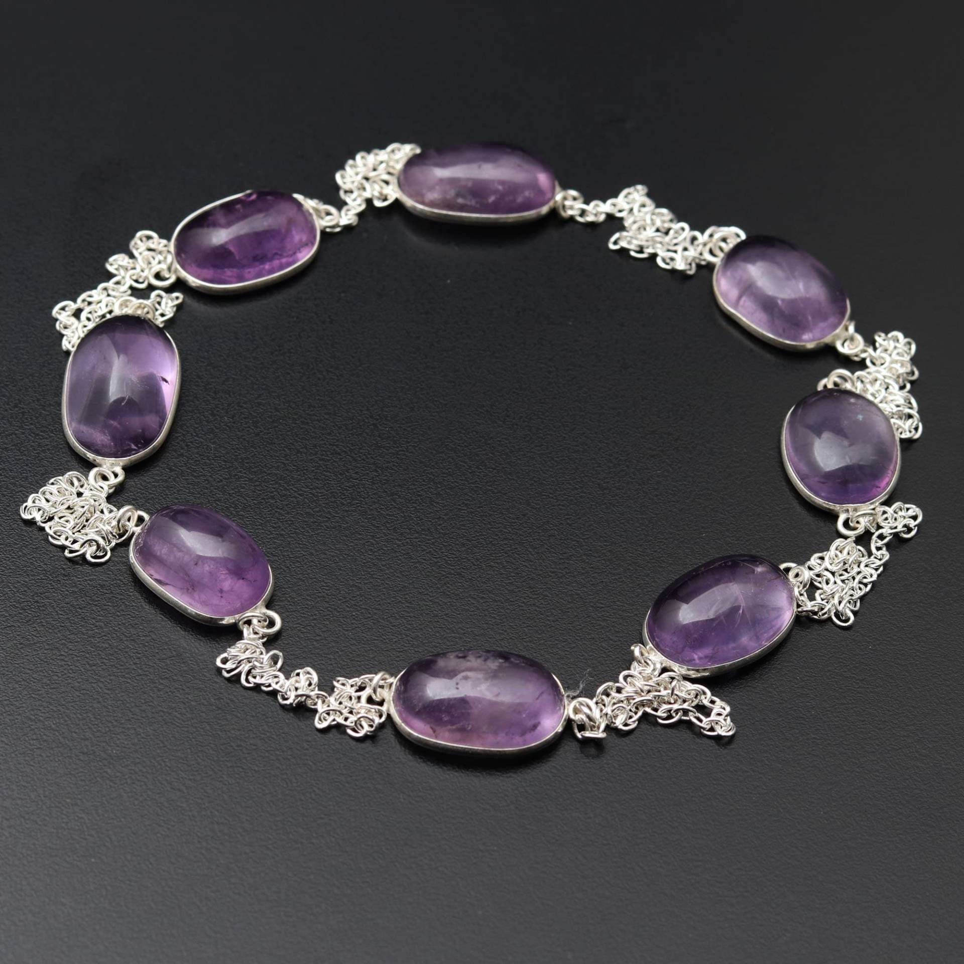 Amethyst Kette Halskette Edelstein Schmuck Frau Geschenk Für Sie Sterling Versilbert Anhänger von MadonnaJewellery