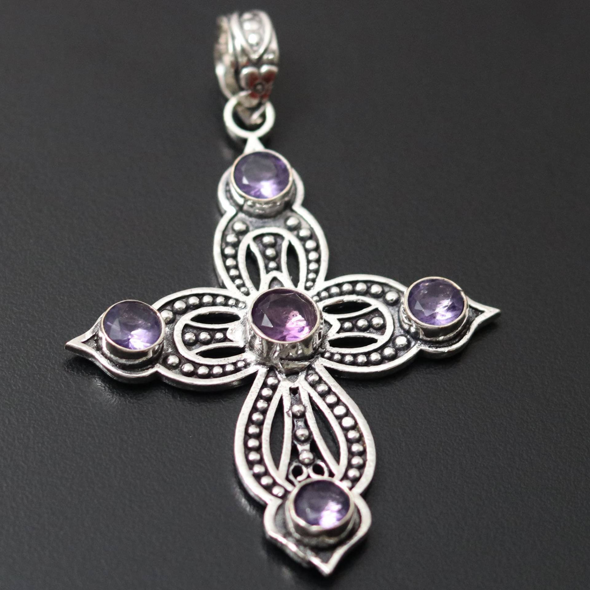 Amethyst Quarz Edelstein Anhänger Schmuck Geschenk Für Sie Sterling Versilbert Ihn von MadonnaJewellery