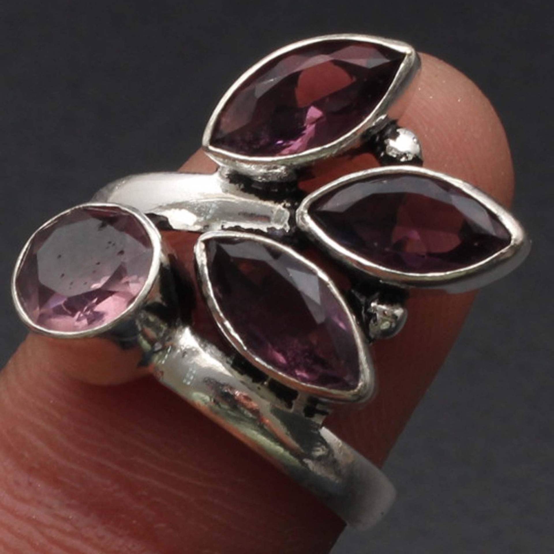 Amethyst Quarz Edelstein Handgemacht Ring Geschenk Für Ihn 925 Sterling Versilbert Schmuck Sie Xy842 von MadonnaJewellery