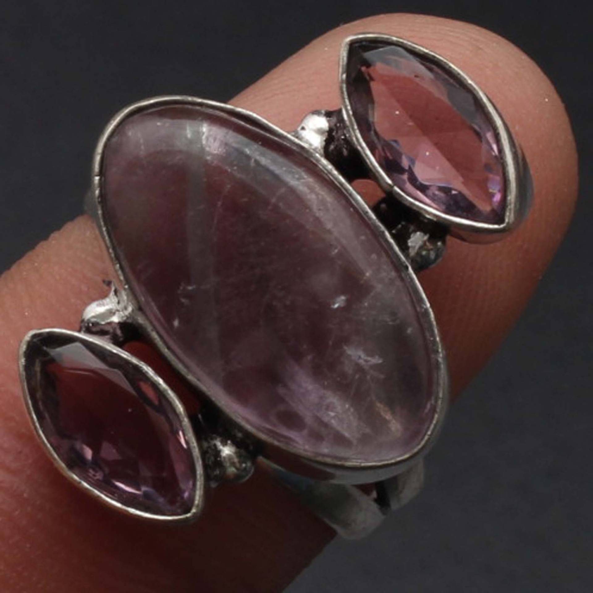 Amethyst Quarz Edelstein Handgemacht Ring Geschenk Für Ihn 925 Sterling Versilbert Schmuck Sie Xy849 von MadonnaJewellery