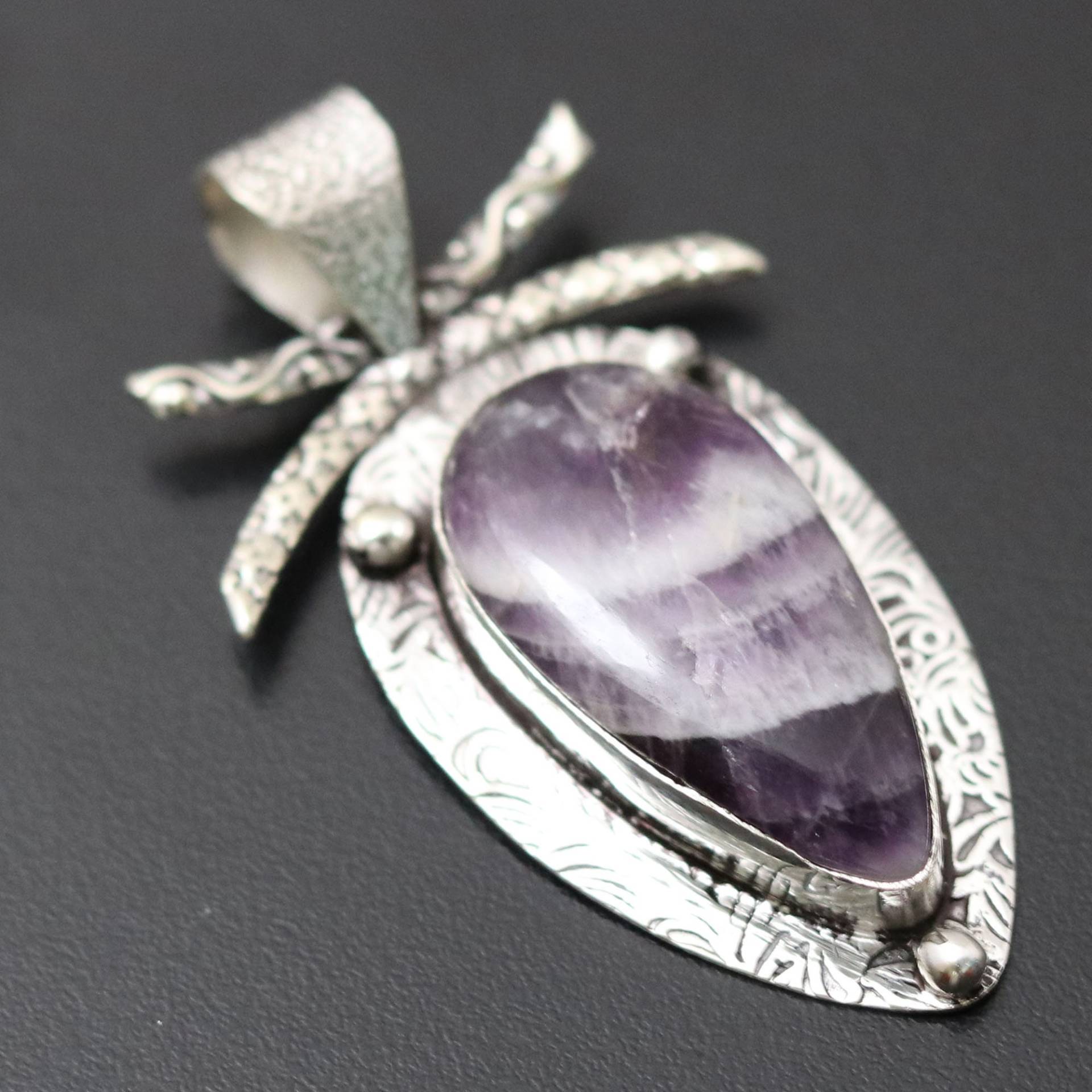 Amethyst Spitzen Anhänger Edelstein Antik Stil Geschenk Für Sie Sterling Versilbert Schmuck Ihn von MadonnaJewellery