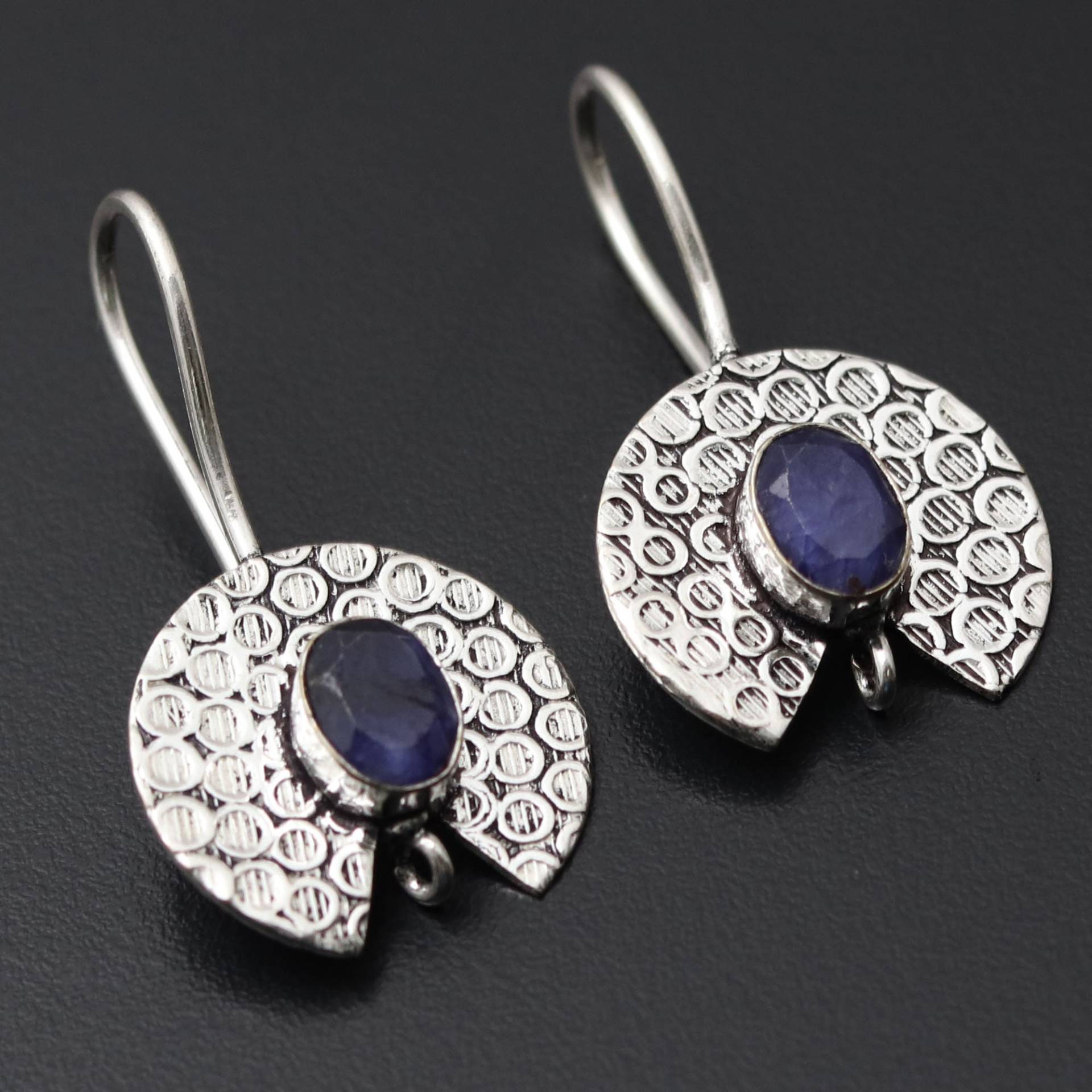 Blaue Saphir Edelstein Ohrringe Schmuck Antik Stil Geschenk Für Sie Sterling Versilbert Ihn von MadonnaJewellery