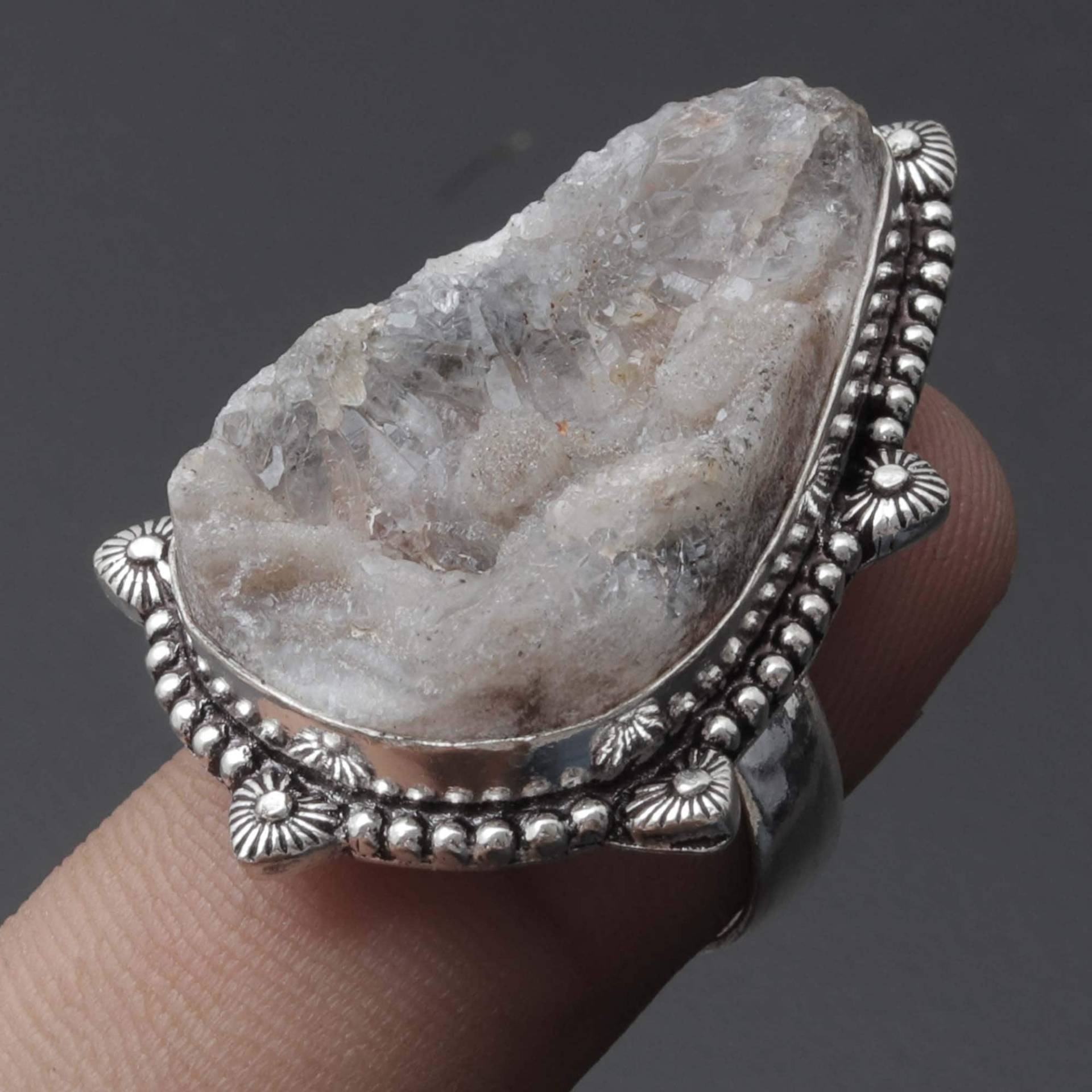 Conchine Druzy Ring Frau Edelstein Antik Schmuck Geschenk Für Mädchen Sterling Versilbert Sie Xy2247 von MadonnaJewellery