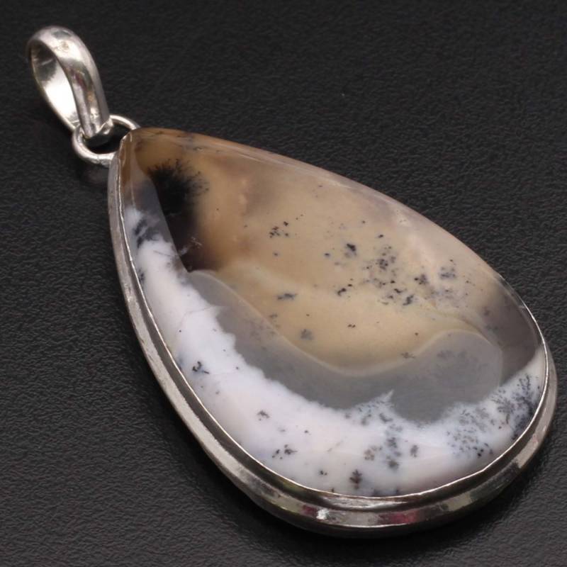 Dendrit Opal Anhänger Edelstein Geschenk Für Sie & 925 Sterling Versilbert Schmuck Xy375 von MadonnaJewellery