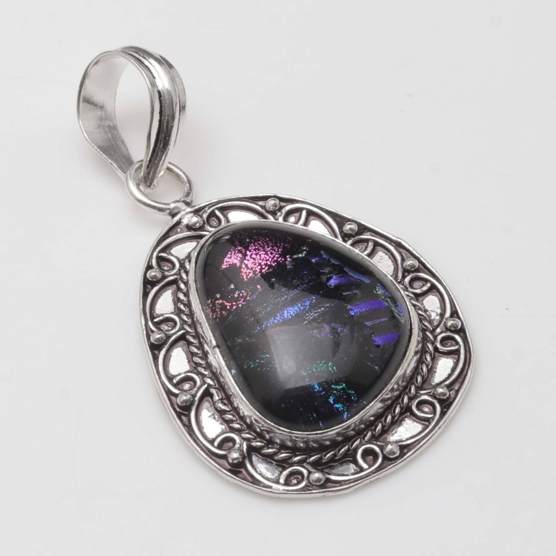 Dichroic Glas Anhänger Edelstein Schmuck Halskette Geschenk Für Sie Sterling Versilbert Mädchen Xy2169 von MadonnaJewellery