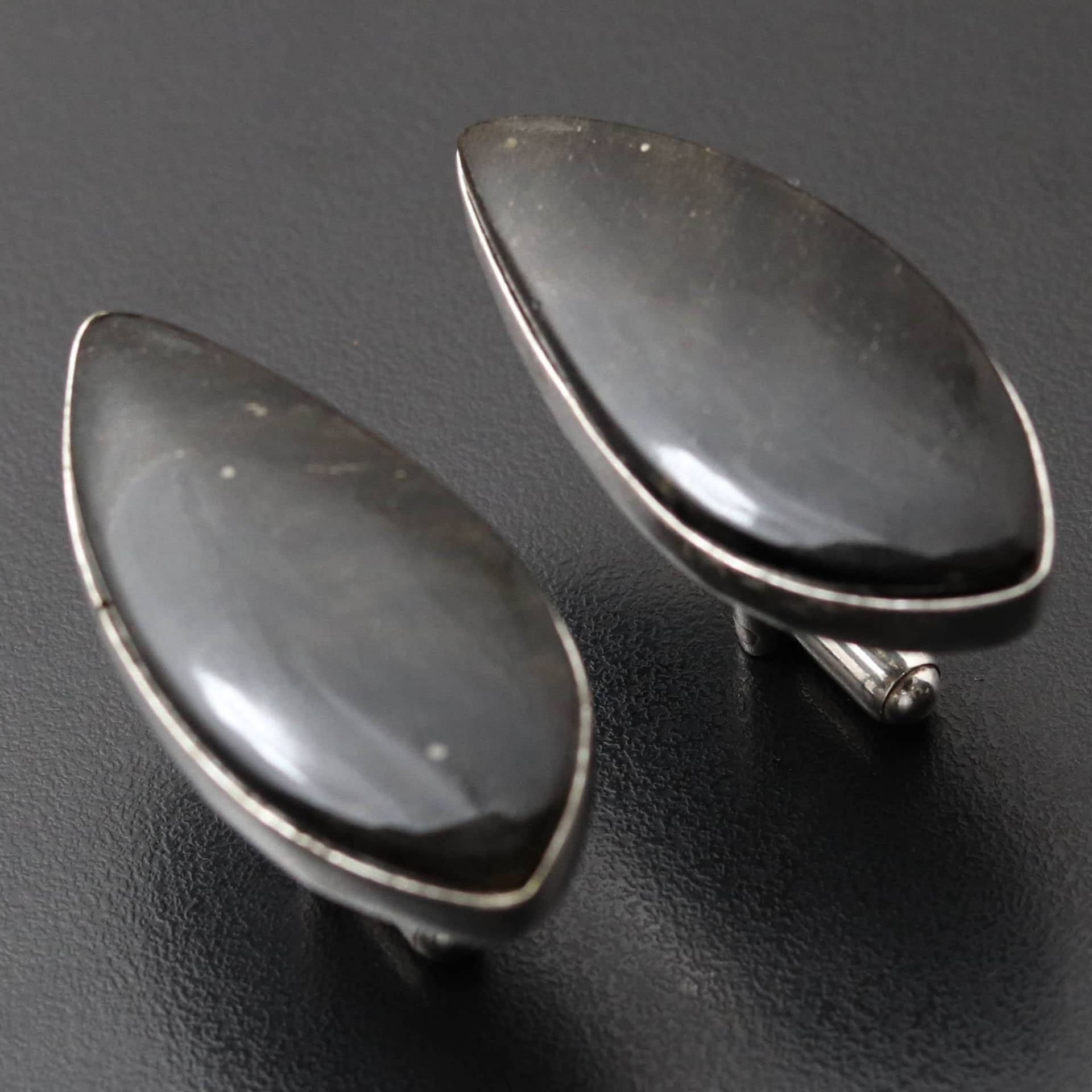 Grau Obsidian Edelstein Manschettenknöpfe Schmuck Geschenk Für Sie Sterling Silber Versilbert Ihn von MadonnaJewellery