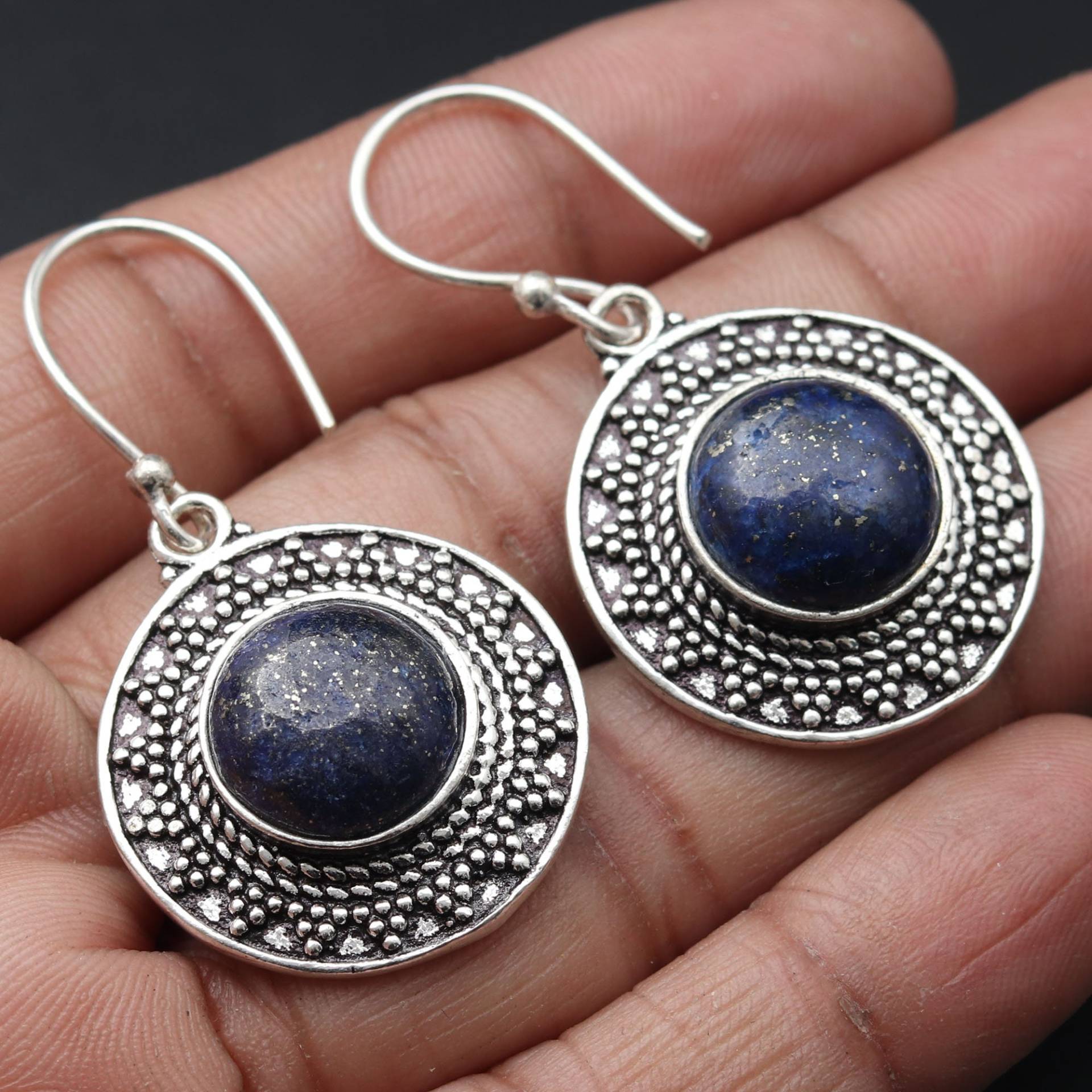 Lapis Lazuli Ohrringe, Edelstein Mädchen Ohrringe Schmuck Geschenk Für Sie Frau Unikat Stil von MadonnaJewellery