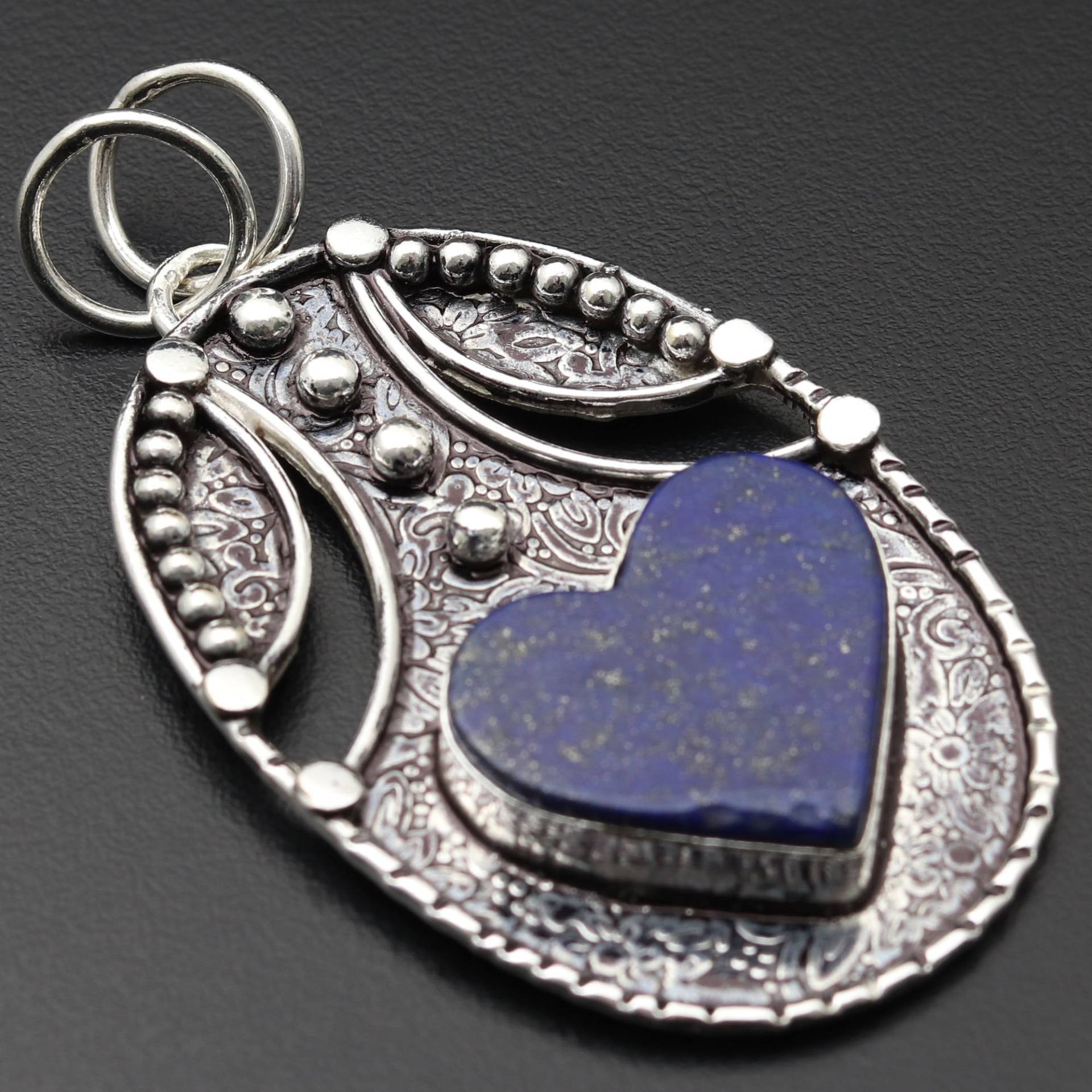 Lapislazuli Anhänger Edelstein Antik Stil Geschenk Für Sie Sterling Versilbert Schmuck Ihn von MadonnaJewellery