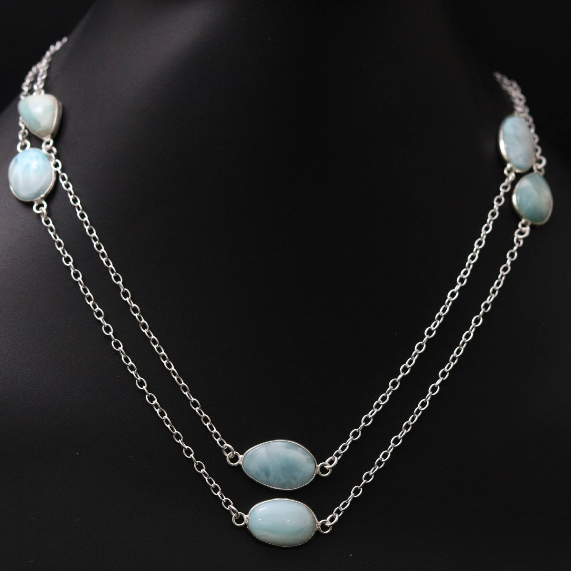 Larimar Kette Halskette Edelstein Schmuck Frau Geschenk Für Sie Handgemacht Mädchen Anhänger von MadonnaJewellery