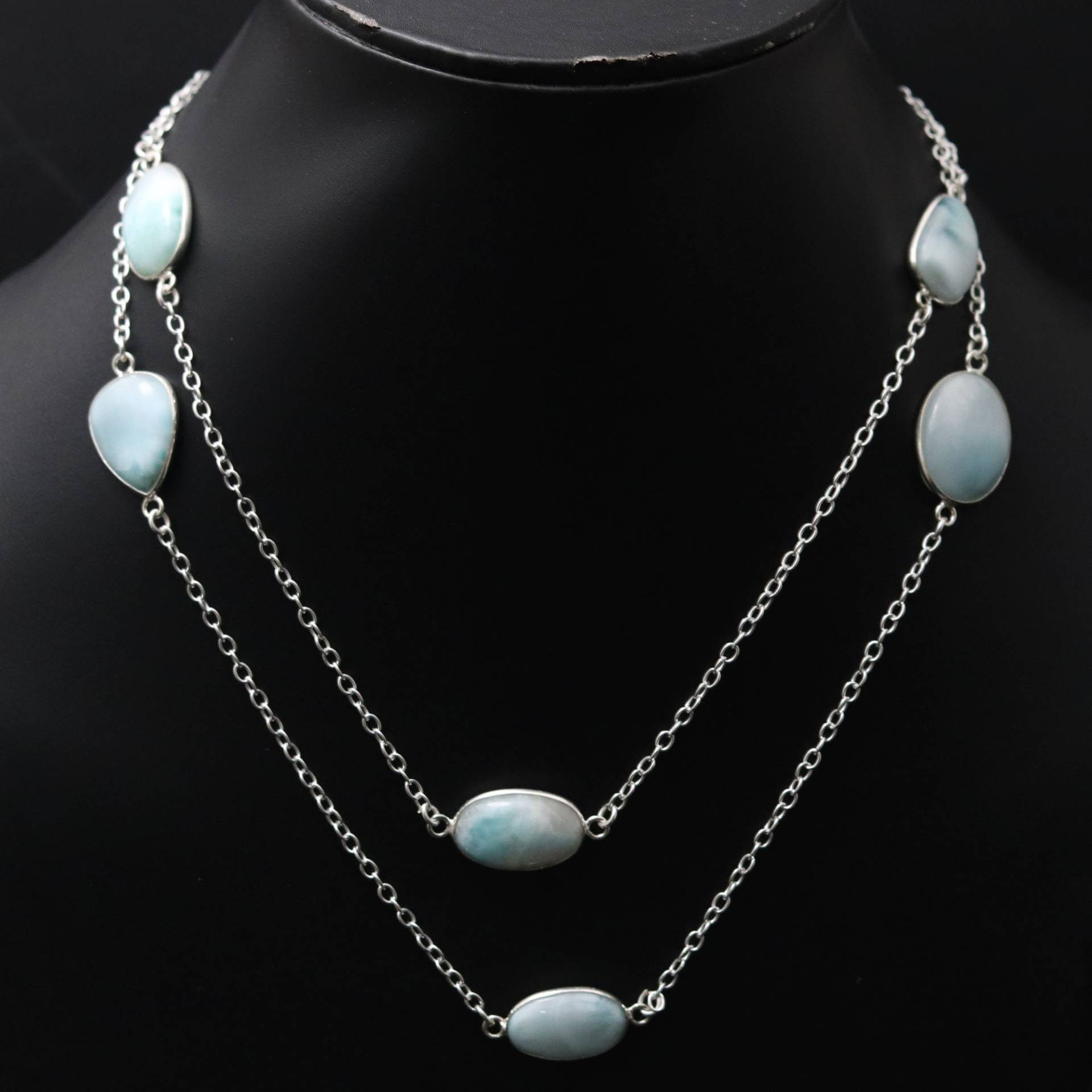 Larimar Kette Halskette Edelstein Schmuck Frau Geschenk Für Sie Handgemacht Mädchen Anhänger von MadonnaJewellery