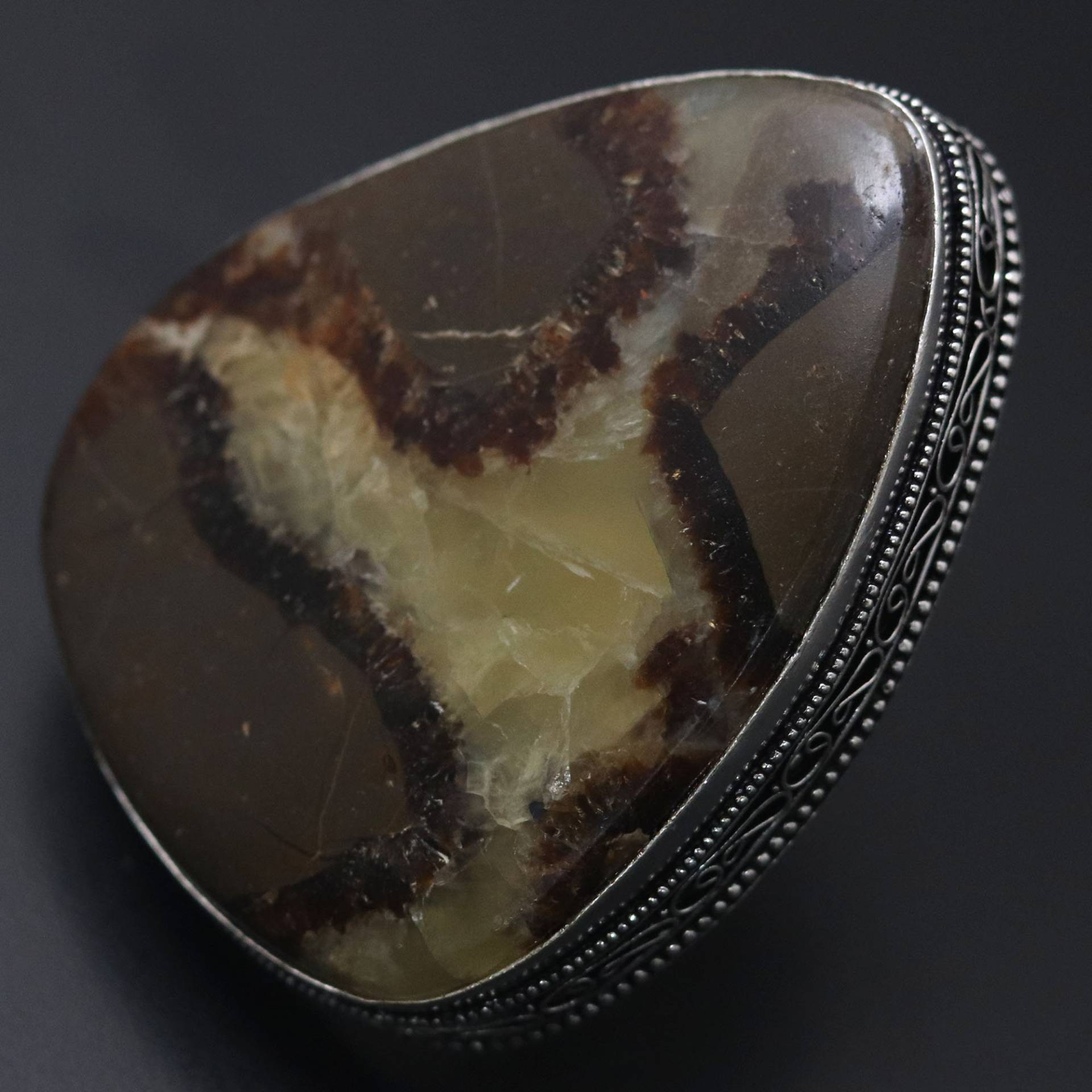 Massiver Septarian Edelstein Schmuck Geschenk Für Ihn Vintage Stil Ring Sterling Versilbert Sie von MadonnaJewellery