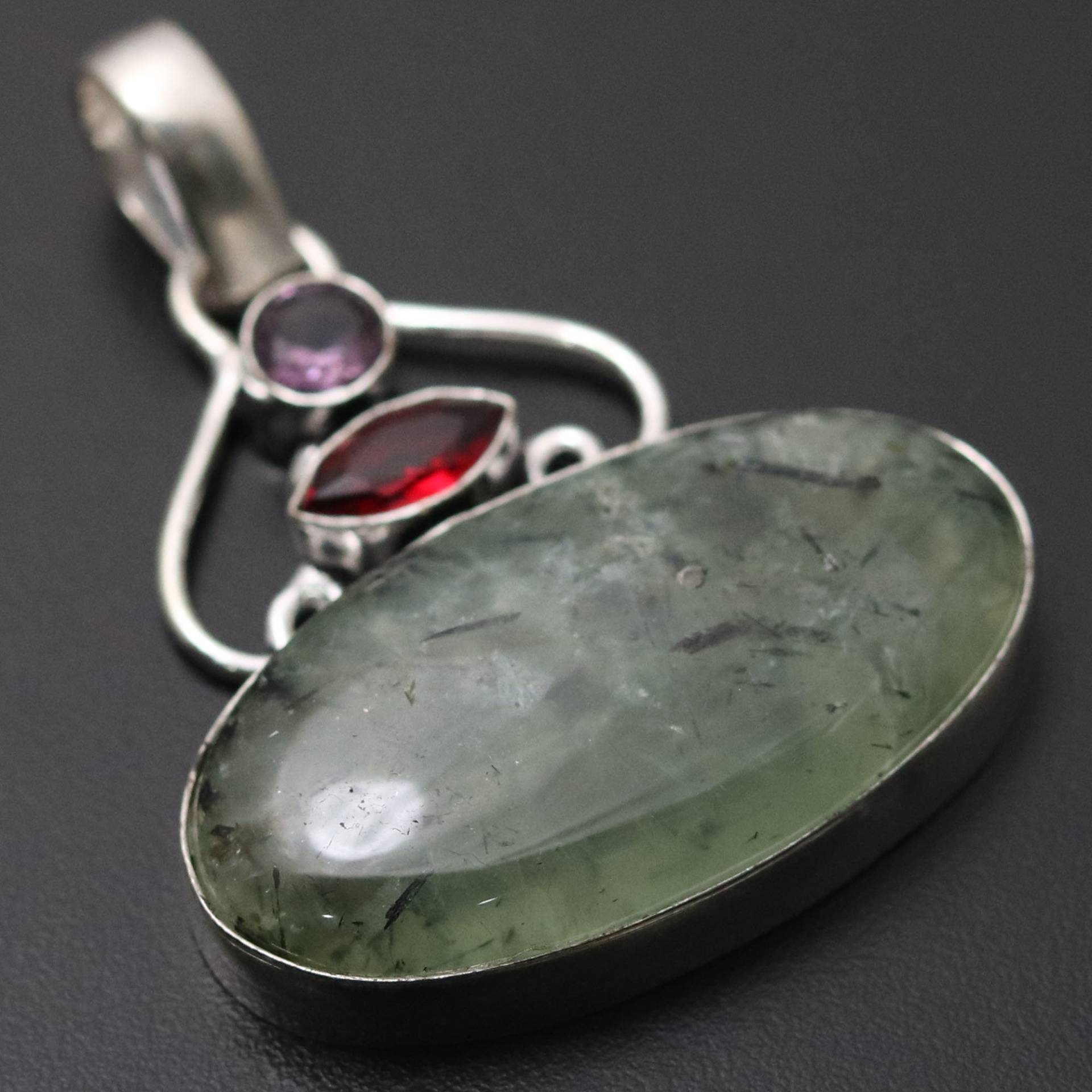 Moos Prehnit Granat Quarz Amethyst Anhänger Edelstein Schmuck Geschenk Für Sie Sterling Silber Überzogene Moos Prehnit Granat Quarz Amethyst Anhänger Edelstein Schmuck Geschenk Für Sie Sterling Silber Überzogene von MadonnaJewellery