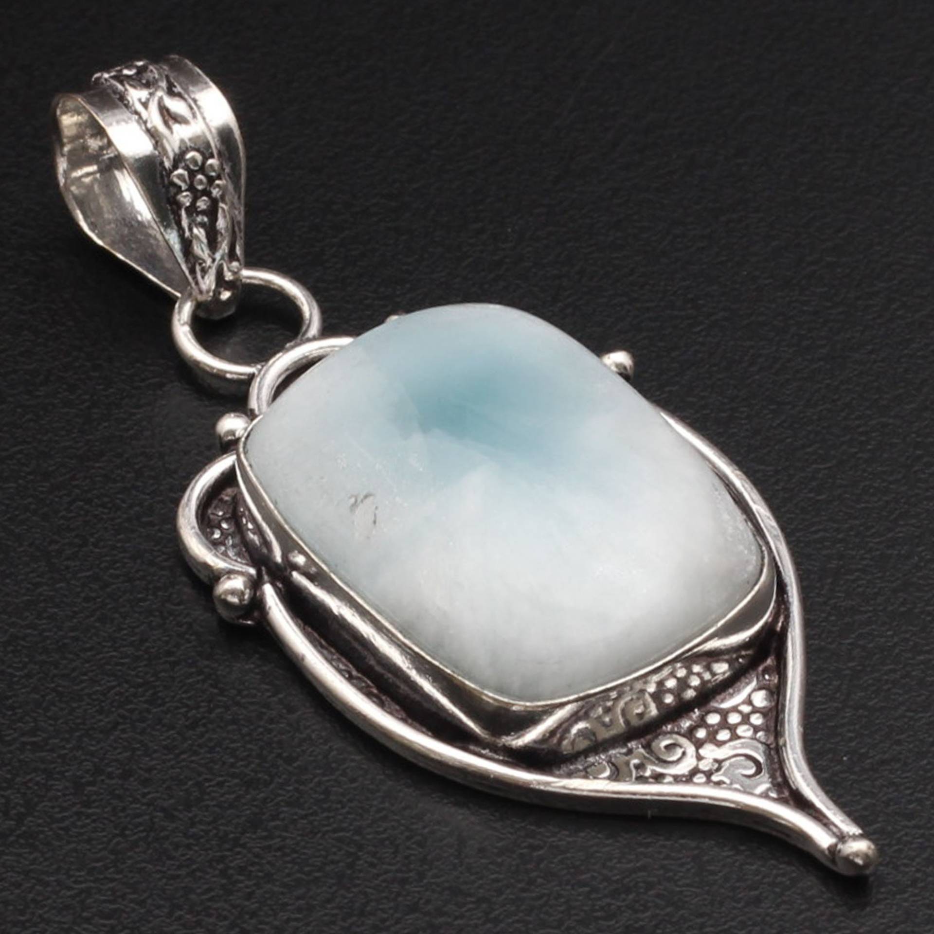 Natürlicher Larimar Anhänger, Edelstein Schmuck Frau Halskette Anhänger Geschenk Für Sie Sterling Versilbert Mädchen Xy1320 von MadonnaJewellery