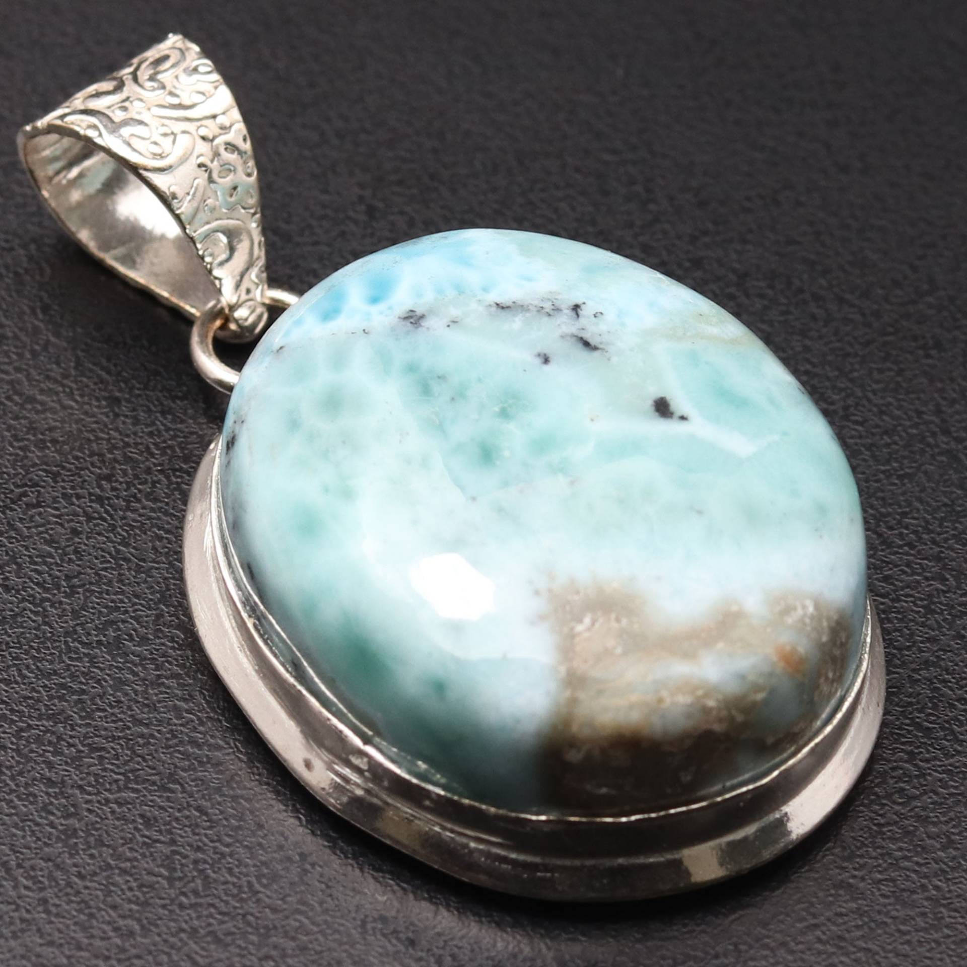 Natürlicher Larimar Anhänger Edelstein Geschenk Für Sie & 925 Sterling Versilbert Schmuck von MadonnaJewellery