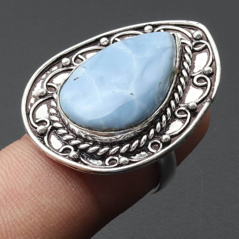 Owhyee Blau Opal Ring Frau Unikat Stil Edelstein Geschenk Für Mädchen Sterling Silber Vergoldet Schmuck Sie von MadonnaJewellery