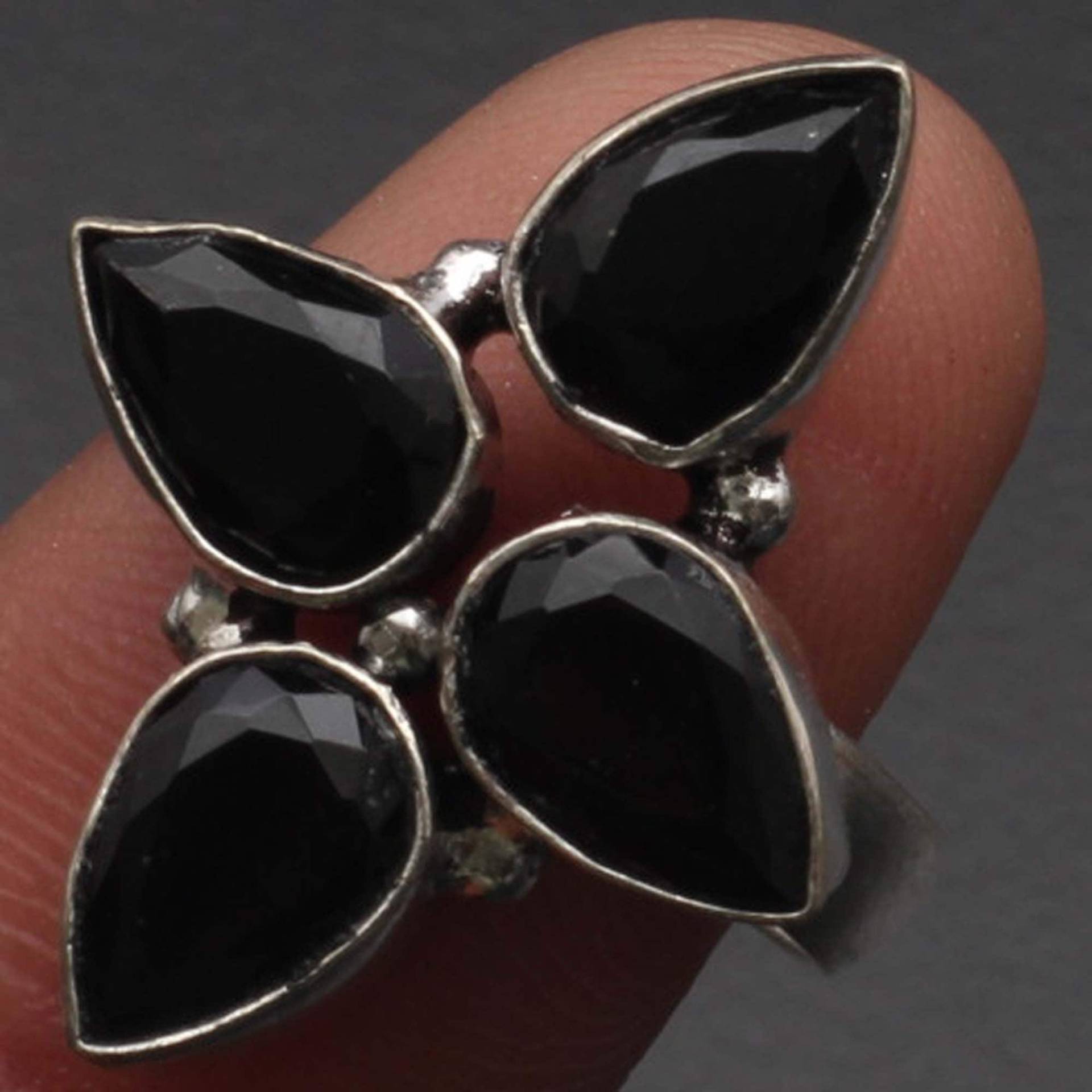Schwarzer Onyx Edelstein Handgemachter Ring Geschenk Für Ihn 925 Sterling Versilbert Schmuck Sie Xy828 von MadonnaJewellery