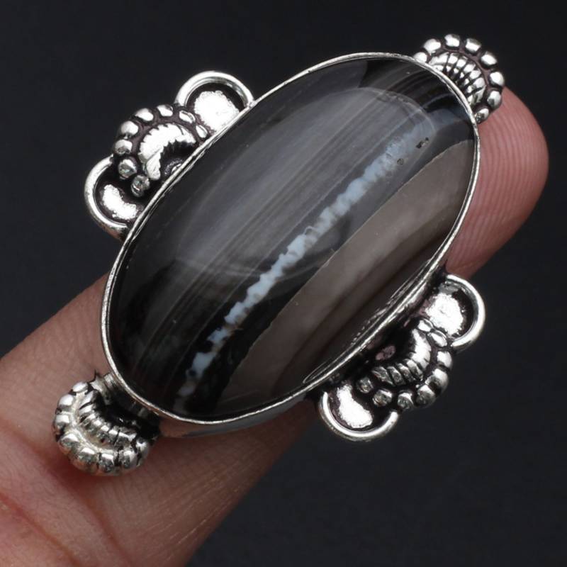 Schwarzer Onyx Ring Damen Antik Schmuck Geschenk Für Mädchen Sterling Versilbert Sie Xy1905 von MadonnaJewellery