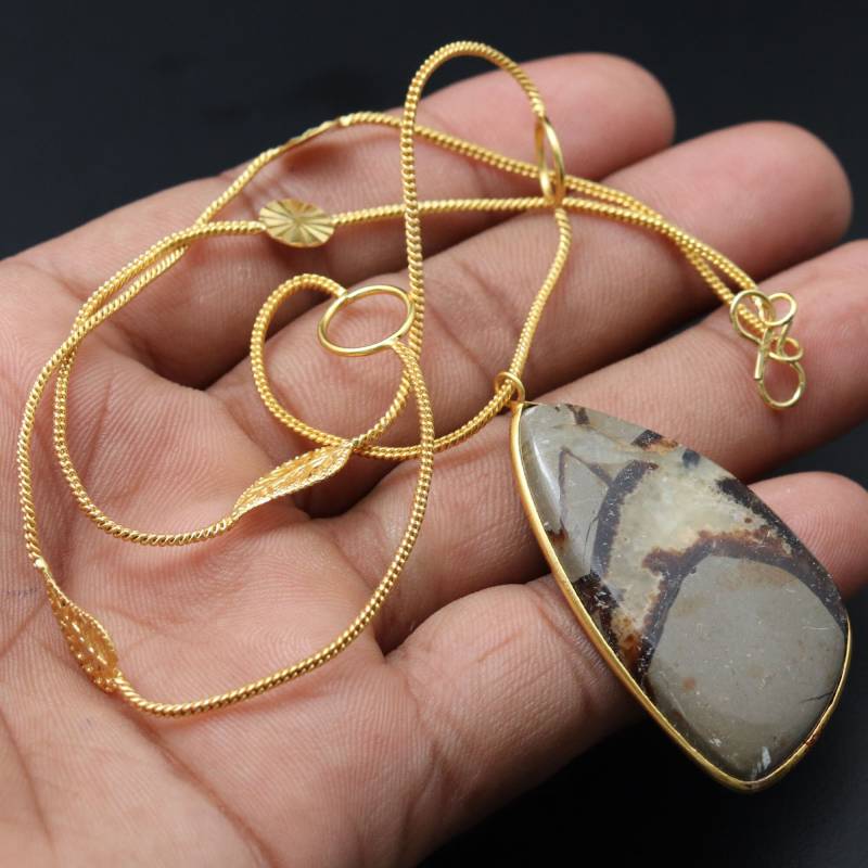 Septular Edelstein 925 Sterling Vergoldet Anhänger + Kette Halskette Geschenk Für Sie Silber Plated von MadonnaJewellery