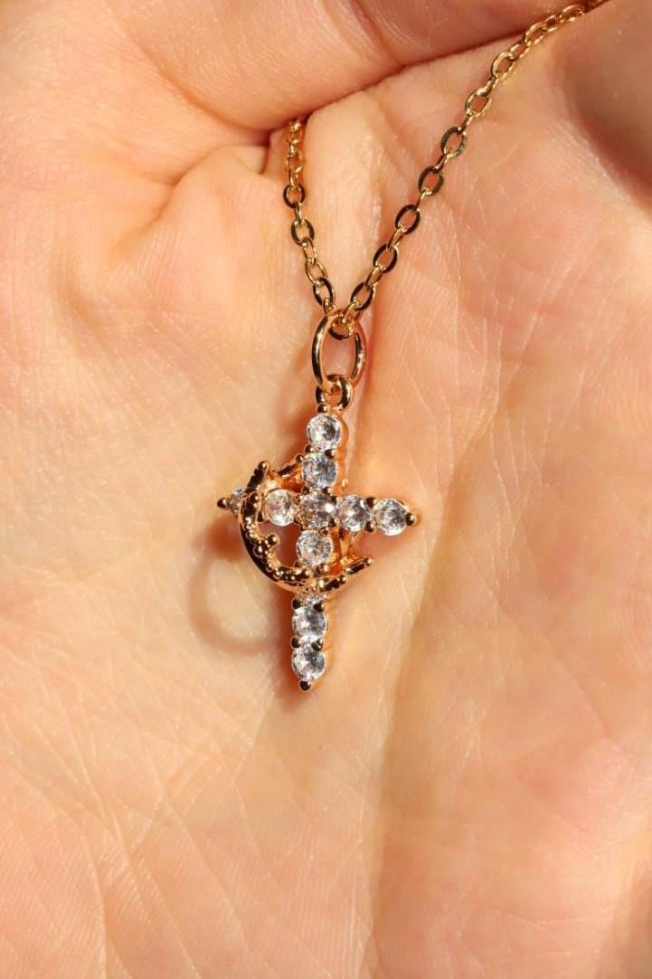 Kreuz Kette Mit Krone Jesus Gott Für Damen Christliche Kreuz Kette Mit Krone Jesus Gott Für Damen Christliche von Madonnasarts