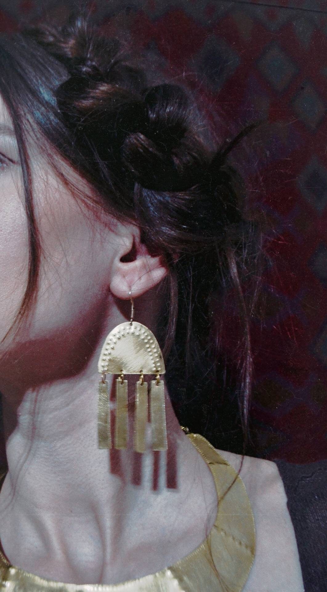 Nebra Mondsichel Ohrringe Bronzezeitliche Messinganhänger von MadonnnaOriente