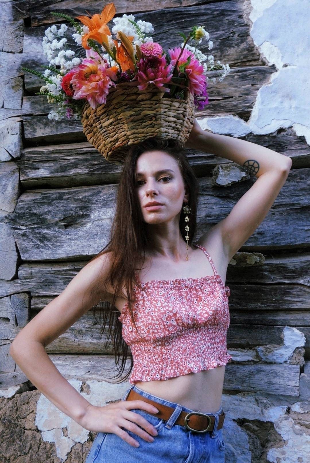 Vergissmeinnicht Blumen Ohrringe Messing & Perlenfee Schmuck von MadonnnaOriente