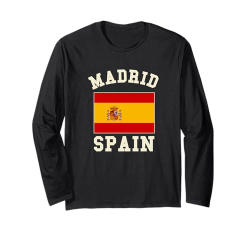 Madrid Spanien Flagge Souvenir España Skyline Herren Damen Langarmshirt von Madrid Spain Souvenir Skyline
