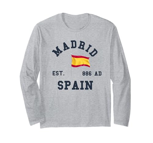Madrid Spanien Flagge Souvenir España Skyline Herren Damen Langarmshirt von Madrid Spain Souvenir Skyline