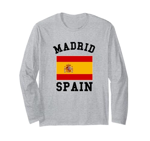 Madrid Spanien Flagge Souvenir España Skyline Herren Damen Langarmshirt von Madrid Spain Souvenir Skyline