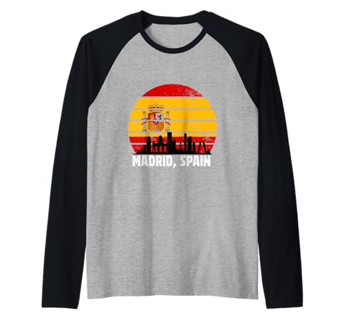 Madrid Spanien Flagge Souvenir España Skyline Herren Damen Raglan von Madrid Spain Souvenir Skyline