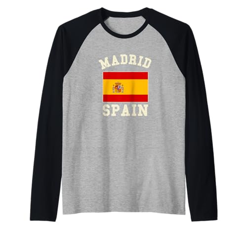 Madrid Spanien Flagge Souvenir España Skyline Herren Damen Raglan von Madrid Spain Souvenir Skyline