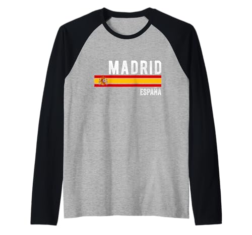 Madrid Spanien Flagge Souvenir España Skyline Herren Damen Raglan von Madrid Spain Souvenir Skyline